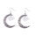 Trending Moon Silver Alloy Colorful Gem Drop Earrings Jewelry